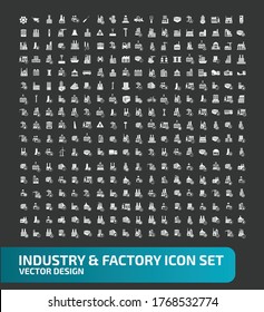 Diseño de conjunto de iconos de vectores industriales