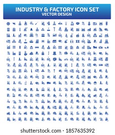 Diseño de conjunto de iconos de vectores industriales