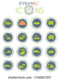 Industrial vector icons on white background with dynamic lines for animation for web and user interface design