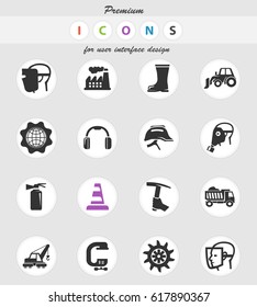 industrial vector icons for user interface design