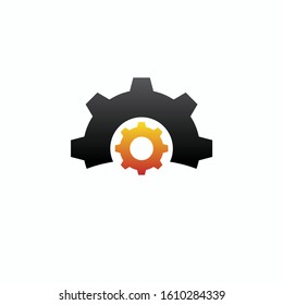 Industrial vector logo design concept. Gear rounded symbol. symbol template