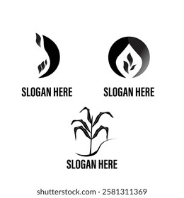 Industrial vector logo design with a natural theme.