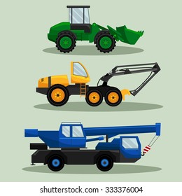 Industrial  vehicles vector image design set for your illustration, decoration, labels, stickers and other creative needs. 