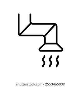 Industrial ventilation glyph icon. Air flow. Commercial HVAC. Occupational health and safety. Ventilation pipe. Concept for your logo web mobile app UI design. Vector linear illustration.