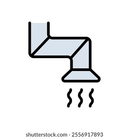 Industrial ventilation glyph icon. Air flow color sign. Commercial HVAC. Occupational health and safety. Ventilation pipe. Concept for your logo web mobile app UI design. Vector linear illustration.