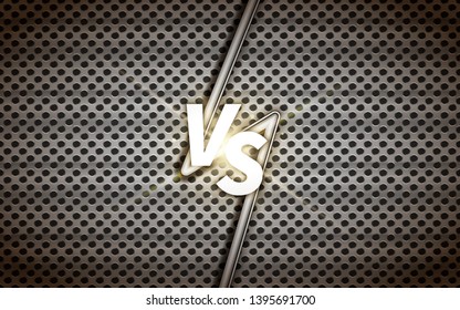 Industrial versus screen design, battle headline on metallic grid