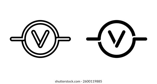 Industrial voltmeter icon simple vector. Electric circuit. Central computer