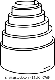 Industrielle Spiralfeder. Vektorkonturgrafik.