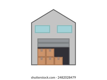 Industrial warehouse or warehouse with boxes of merchandise