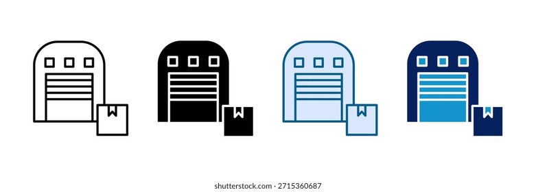 Conjunto de iconos de almacén de Industrial Colección de estilo múltiple
