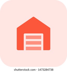 Industrial warehouse isolated on a white background