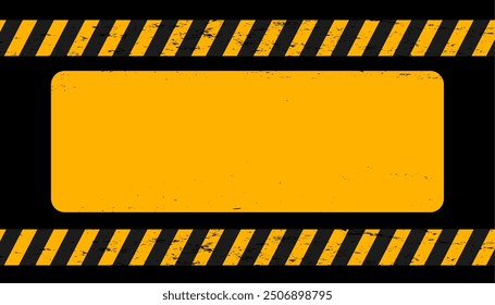 industrial warning alert yellow banner with empty space vector