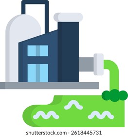 Industrial Waste Icon Flat Vector Illustration