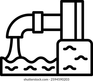 Industrial Waste Icon Line Vector Illustration