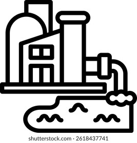 Industrial Waste Icon Outline Vector Illustration