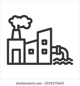 Industrial Waste Outline Icon Vector Illustration
