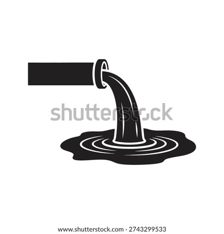 Industrial waste pipe pouring liquid pollution showing environmental contamination and toxic sewage flow for ecology danger concept