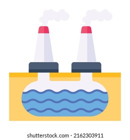 An industrial water flat modern icon 

