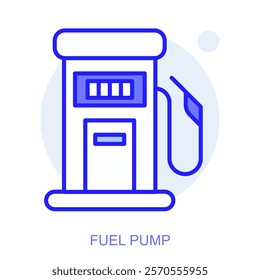 Industrial web icon in line style for web and mobile app. Symbol of a Fuel Pump. Vector illustration