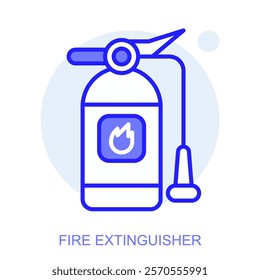 Industrial web icon in line style for web and mobile app. Symbol of a Fire Extinguisher. Vector illustration