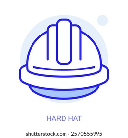 Industrial web icon in line style for web and mobile app. Symbol of a Hard Hat. Vector illustration