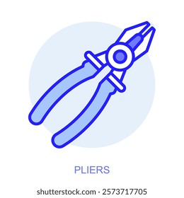 Industrial web icon in line style for web and mobile app. Symbol of a Pliers. Vector illustration