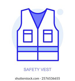 Industrial web icon in line style for web and mobile app. Symbol of a Safety Vest. Vector illustration