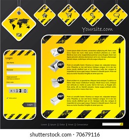 Industrial web template with label signs