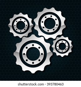 Industrial wheel design, vector illustration