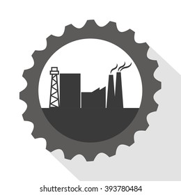 Industrial wheel factory design, vector illustration