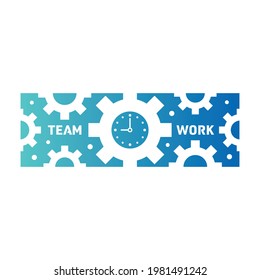 concepto de ruedas industriales y trabajo en equipo