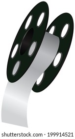 Industrial wide tape on a reel. Vector illustration.