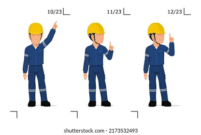 Un trabajador industrial está explicando algo sobre su cabeza
