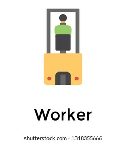 Industrial worker flat icon design 