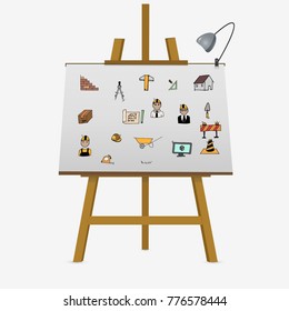 Industrial worker icons set. Hand drawn vector stock illustration