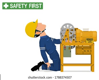 An Industrial Worker Is Injured By Machine
