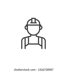 Industrial worker line icon. linear style sign for mobile concept and web design. Engineer, builder outline vector icon. Faceless people avatar symbol, logo illustration. Pixel perfect vector graphics