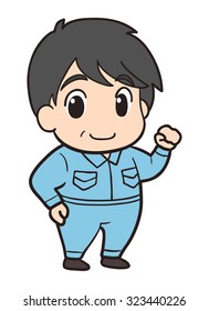 Industrial Worker man Mascot. senior.