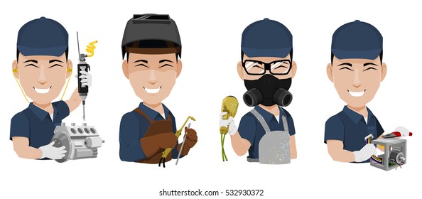 Industrial Worker on transparent background
