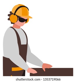industrial worker with tools avatar character