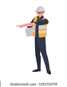 industrial worker with tools avatar character