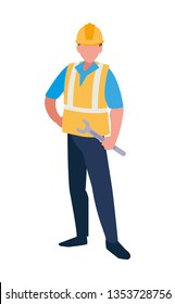 industrial worker with tools avatar character