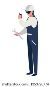 industrial worker with tools avatar character