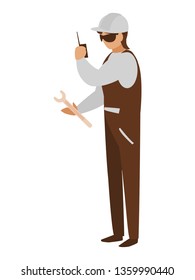 industrial worker with tools avatar character