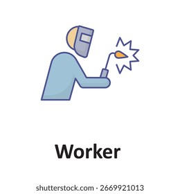 Industrial worker Vector Icon which can easily modify or edit

