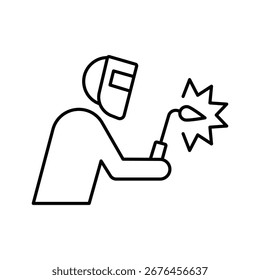 Icono de Vector del trabajador de Industrial que puede modificar o editar fácilmente


