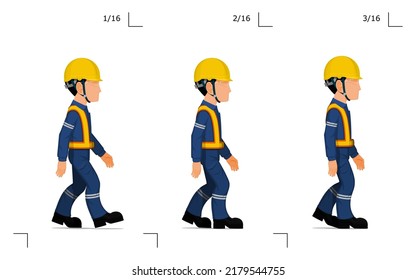 Un trabajador industrial camina