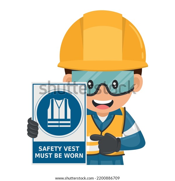 Industrial Worker Warning Sign Mandatory Use Stock Vector (Royalty Free ...