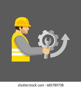 Industrial Worker with wrench 