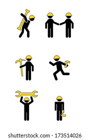 industrial workers over white background vector illustration